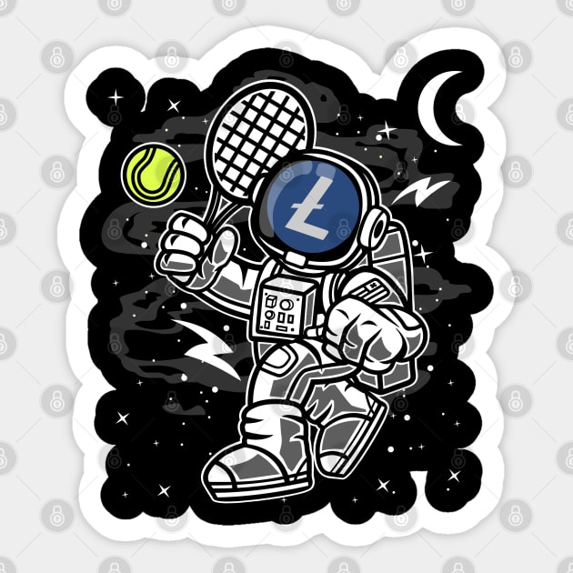 Astronaut Tennis Litecoin LTC Coin To The Moon Crypto Token Cryptocurrency Blockchain Wallet Birthday Gift For Men Women Kids Sticker by Thingking About